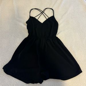 Open back black romper